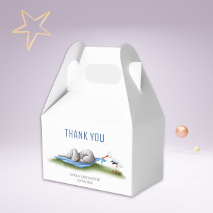 Cute Thank You Elephant Baby Shower Favour Box