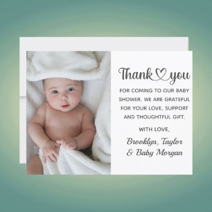 Cute Thank You Heart Custom Photo New Baby Shower