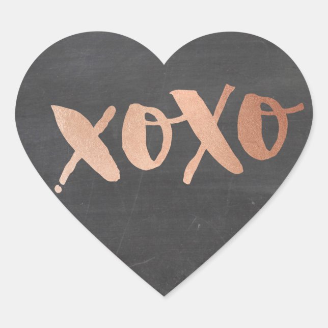 CUTE THANK YOU HEART modern rose gold chalkboard Heart Sticker (Front)