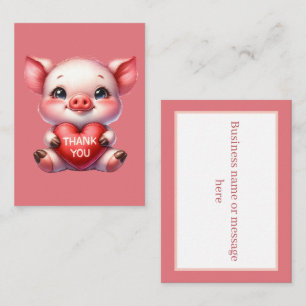 Cute thank you pig add message  card