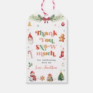 Cute Thank You Snow Much Christmas Birthday Party Gift Tags