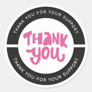 Cute Thank You Sticker Colorful and Elegant Design