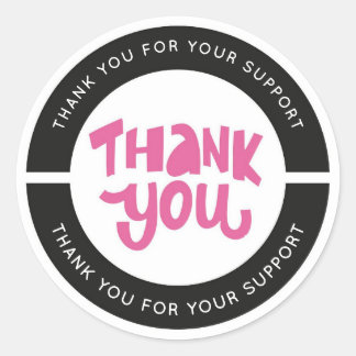 Cute Thank You Sticker Colourful and Elegant Desig