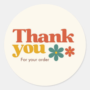 Cute Thank You Sticker Colourful and Elegant Desig