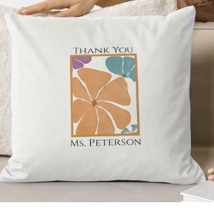 Cute Thank You Teacher Gift Throw Pillow