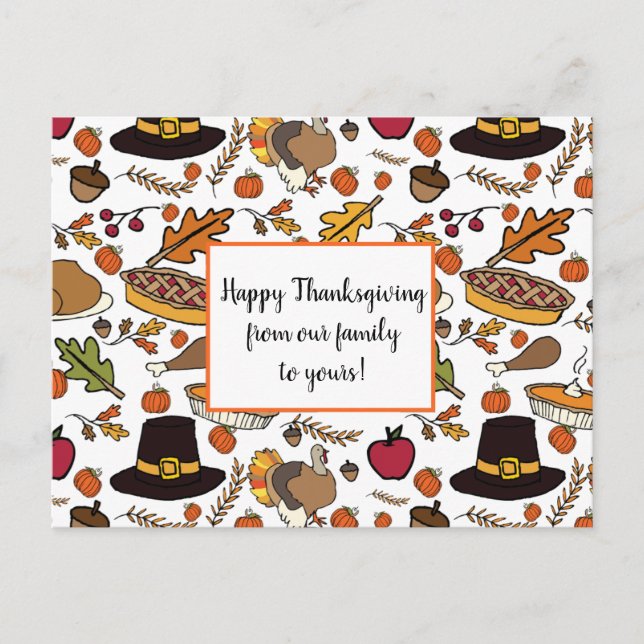 Cute Thanksgiving Cards to Personalise (Front)