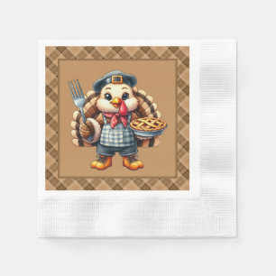 Cute Thanksgiving Cherry Pie turkey Napkin