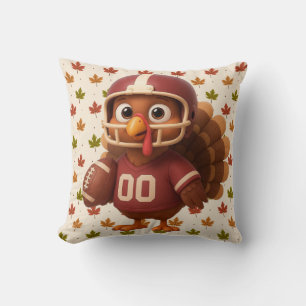 Cute Thanksgiving day football turkey Cushion