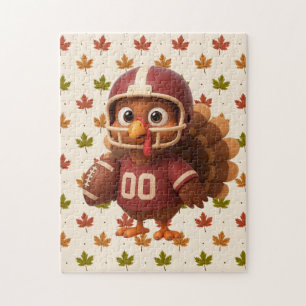 Cute Thanksgiving day football turkey Jigsaw Puzzle