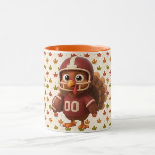 Cute Thanksgiving day football turkey Mug