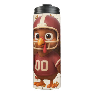 Cute Thanksgiving day football turkey Thermal Tumbler
