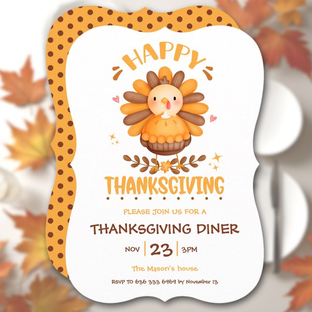 Cute Thanksgiving Dinner Invitation (Cute Thanksgiving Dinner Invitation)