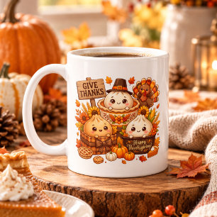 Cute Thanksgiving Dumplings Mug – Give Thanks