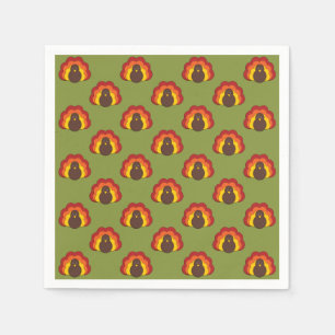 Cute Thanksgiving Fall Holiday Turkey Pattern Napkin