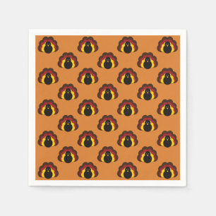 Cute Thanksgiving Fall Holiday Turkey Pattern Napkin
