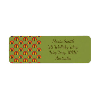 Cute Thanksgiving Fall Turkey Pattern Return Address Label