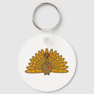 Cute Thanksgiving Friendsgiving Turkey Key Ring