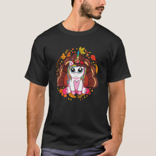 Cute Thanksgiving  Girls Kids Toddler Turkey Unico T-Shirt