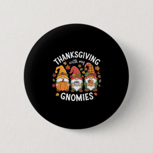 Cute Thanksgiving Gnome Turkey Autumn Holiday Fami 6 Cm Round Badge