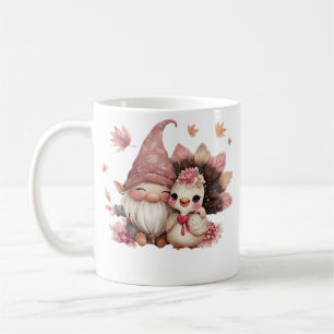 Cute Thanksgiving Gnome with Turkey Illustration C Coffee Mug