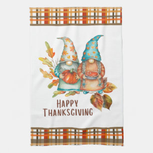 Cute Thanksgiving Gnomes   Tea Towel