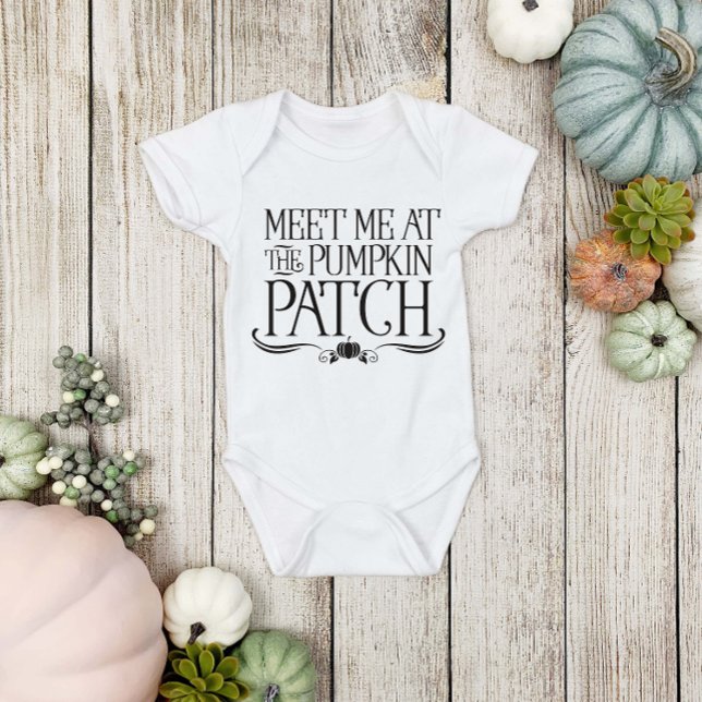 Cute Thanksgiving Meet Me at the Pumpkin Patch Baby Bodysuit (Creator Uploaded)