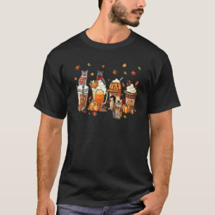 Cute Thanksgiving Pattern For Autumn Cat Love Pump T-Shirt