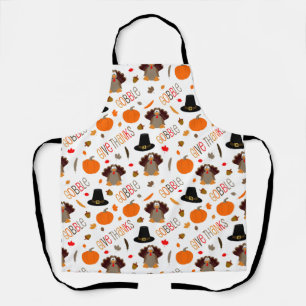 Cute Thanksgiving Pattern Gobble Give Thanks Apron