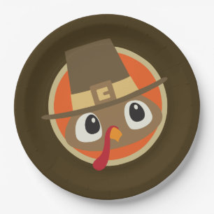 Cute Thanksgiving Pilgrim turkey party plate