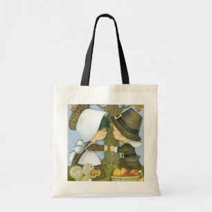 Cute Thanksgiving Pilgrim Wishes Tote Bag