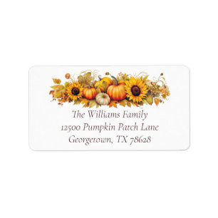 Cute Thanksgiving Pumpkins Fall Return Adress Label