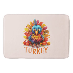 Cute Thanksgiving Turkey Bath Mat
