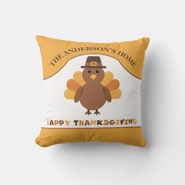 Cute Thanksgiving Turkey Cushion (Front)