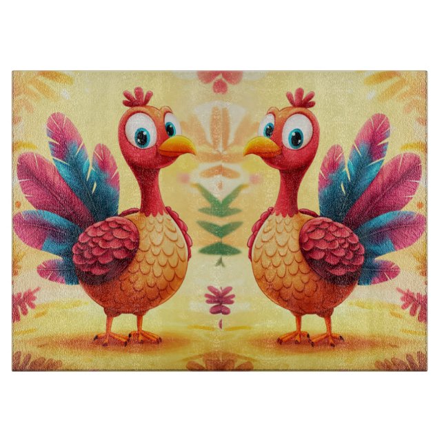 Cute Thanksgiving Turkey Cutting Board (Front)