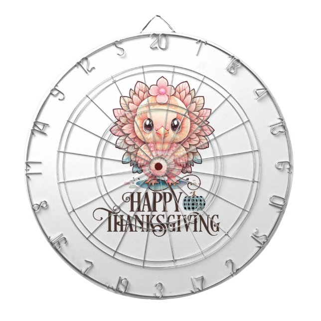 Cute Thanksgiving Turkey Dartboard (Front)