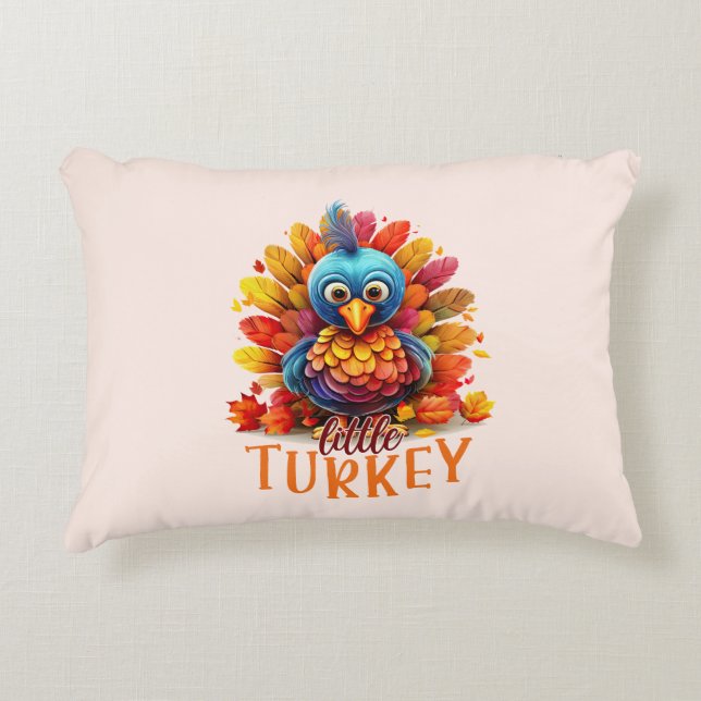 Cute Thanksgiving Turkey Decorative Cushion (Front)