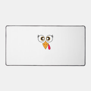 Cute Thanksgiving Turkey Face Shirt Women Girls Tu Desk Mat