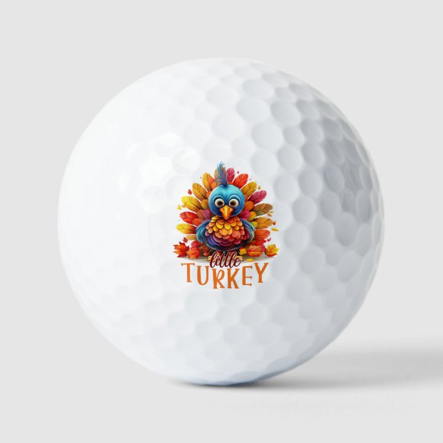 Cute Thanksgiving Turkey Golf Balls (Front)