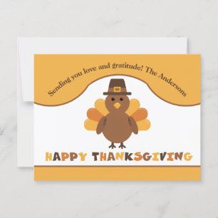 Cute Thanksgiving Turkey Postcard