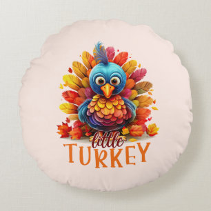 Cute Thanksgiving Turkey Round Cushion