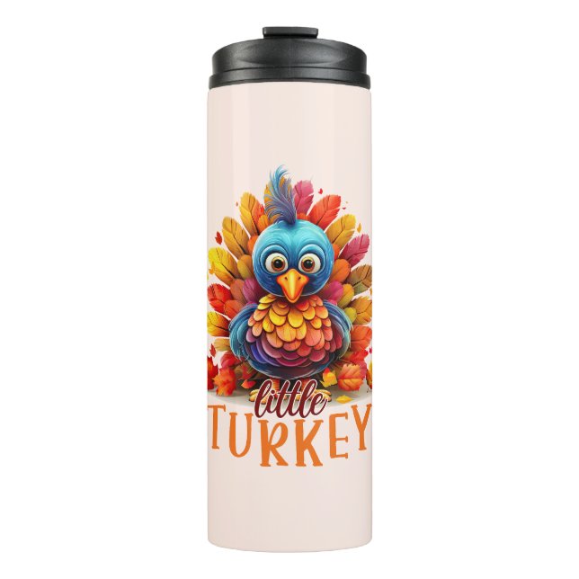 Cute Thanksgiving Turkey Thermal Tumbler (Front)