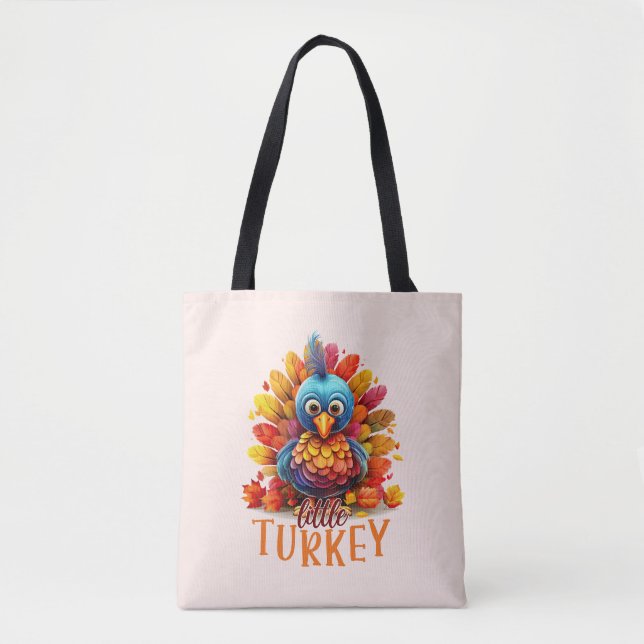 Cute Thanksgiving Turkey Tote Bag (Front)