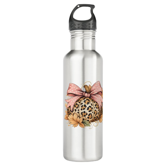 Cute Thanksgiving Turkey with Sparkling Feathers C 710 Ml Water Bottle (Front)