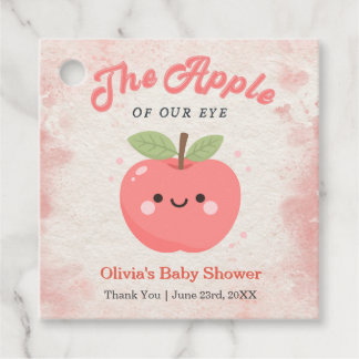 Cute The Apple of Our Eye Baby Shower Favour Tags