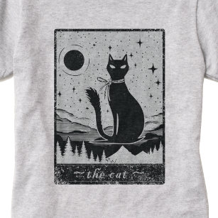 Cute The Cat Tarot Card Fortune Teller Funny Fun T-Shirt