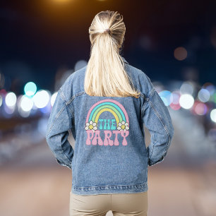 Cute The Party Retro Hippie Bachelorette Party Denim Jacket