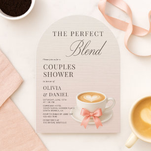 Cute The Perfect Blend Coffee Couples Shower Invitation