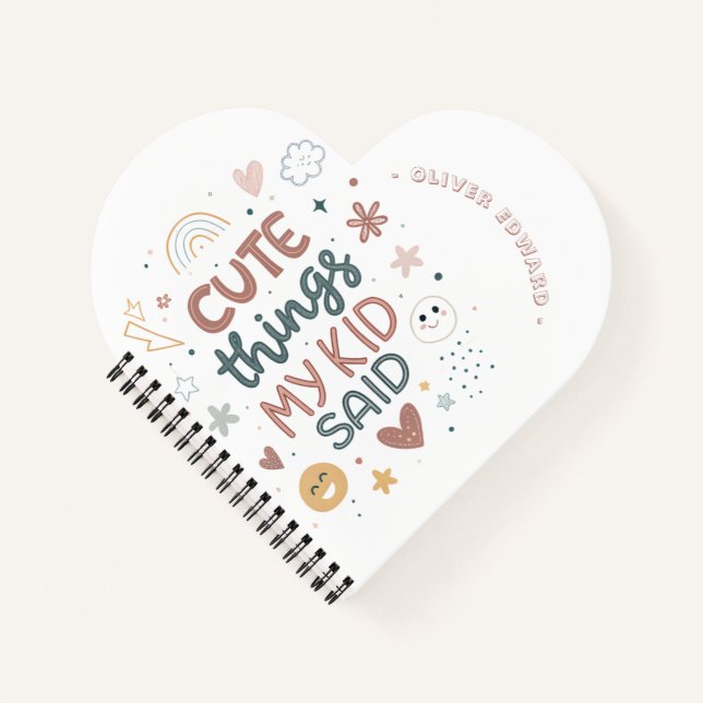 Cute Things My Kid Said Playful Typography Notebook (Front)