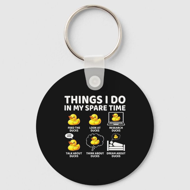 Cute Things Spare Time Duck Lover Key Ring (Front)