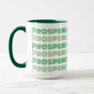 Cute Think Rich Thoughts Prosperity Green Message Mug